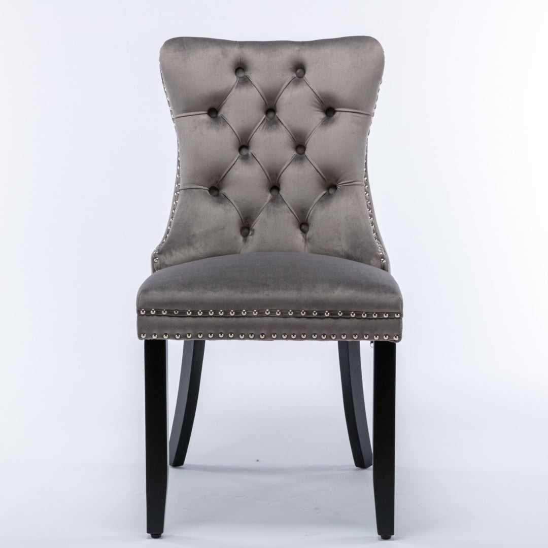 Finley Velvet Dining Chair Set of 8 – Grey