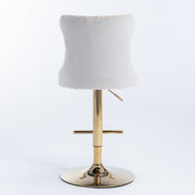 Versatile Velvet Gas-Lift Swivel Bar Stool Set of 4 – Beige