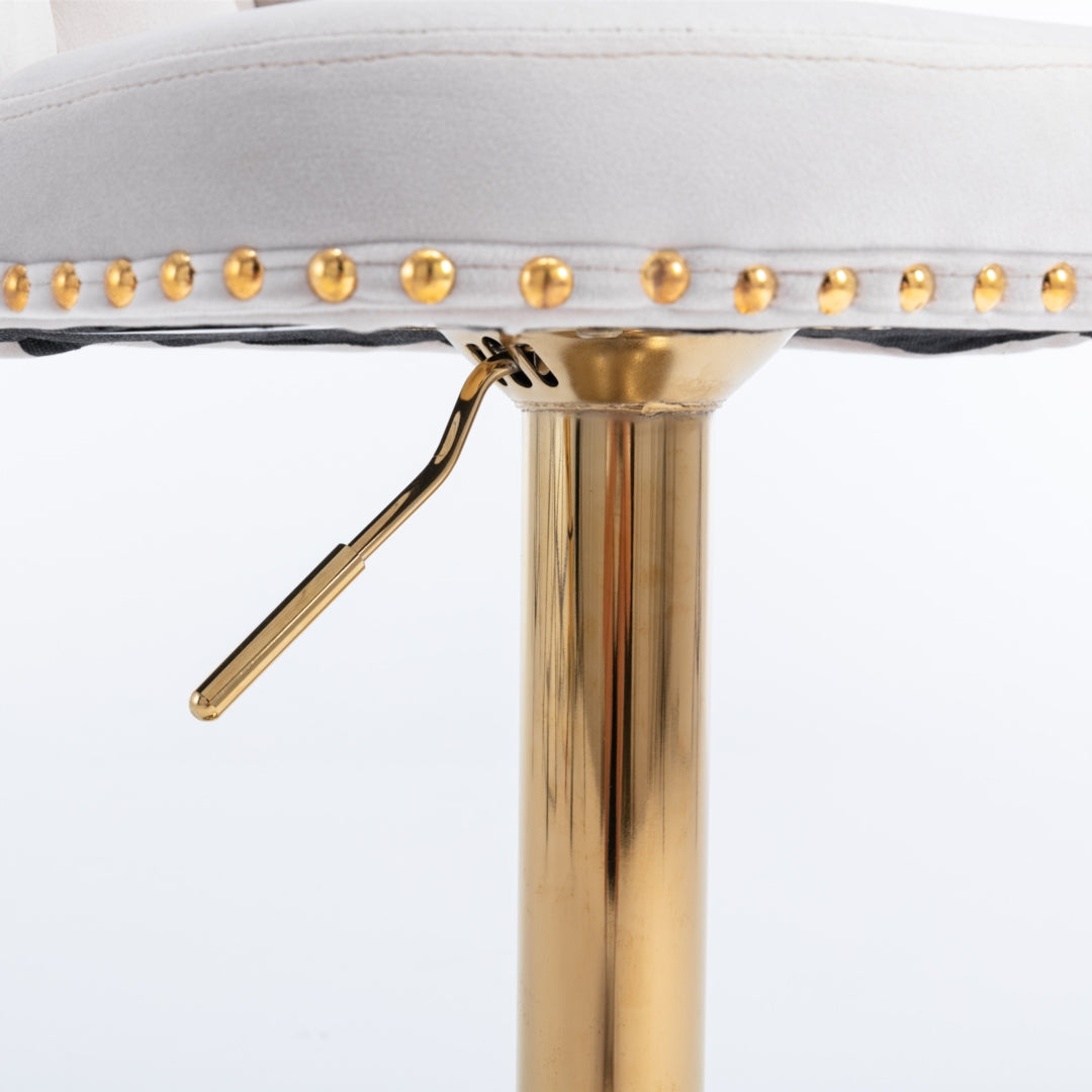 Versatile Velvet Gas-Lift Swivel Bar Stool Set of 4 – Beige