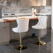 Versatile Velvet Gas-Lift Swivel Bar Stool Set of 2 – Beige