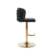 Counter-Height PU Leather Swivel Bar Stool Set of 2 – Black