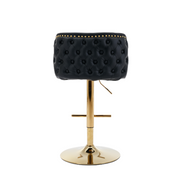 Counter-Height PU Leather Swivel Bar Stool Set of 2 – Black