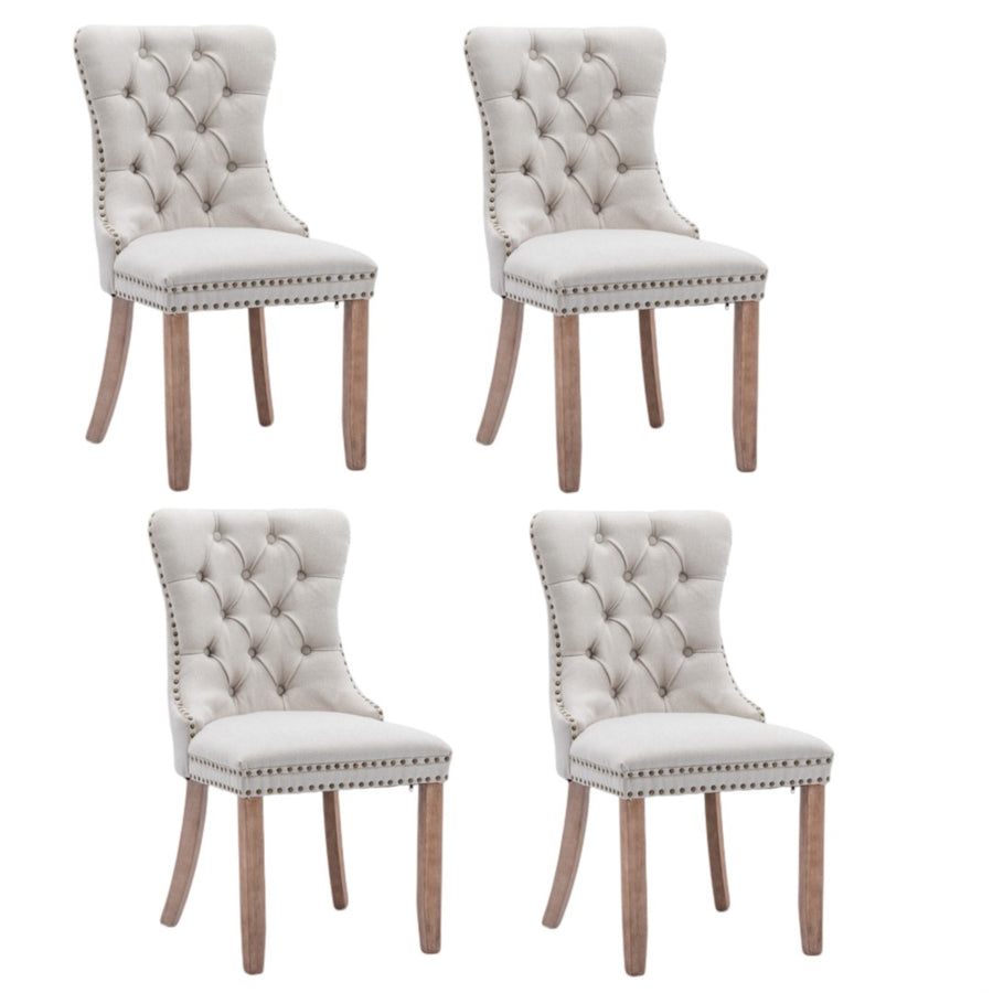 Aaden Fabric Recliner Chair Set of 4 – Beige