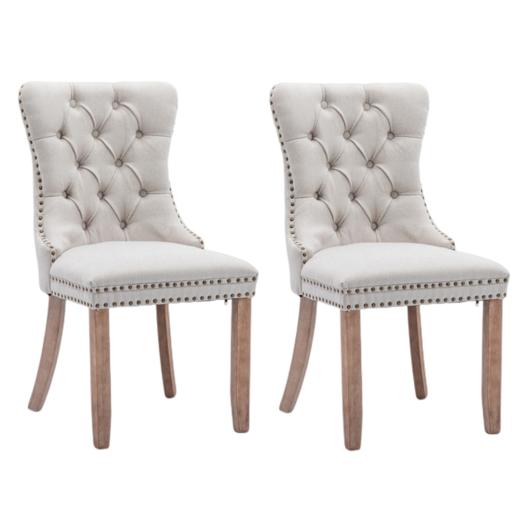 Aaden Fabric Recliner Chair Set of 4 – Beige