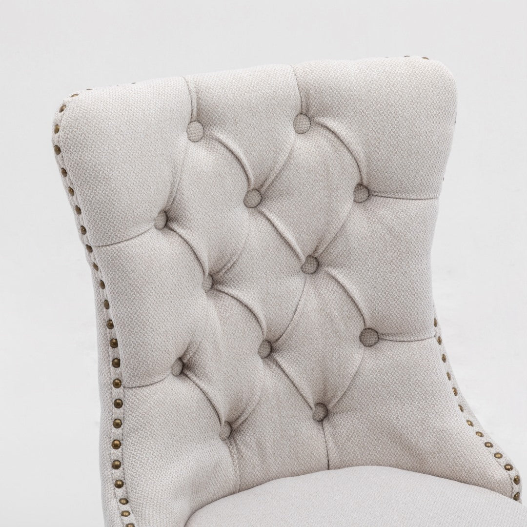 Aaden Fabric Recliner Chair Set of 4 – Beige