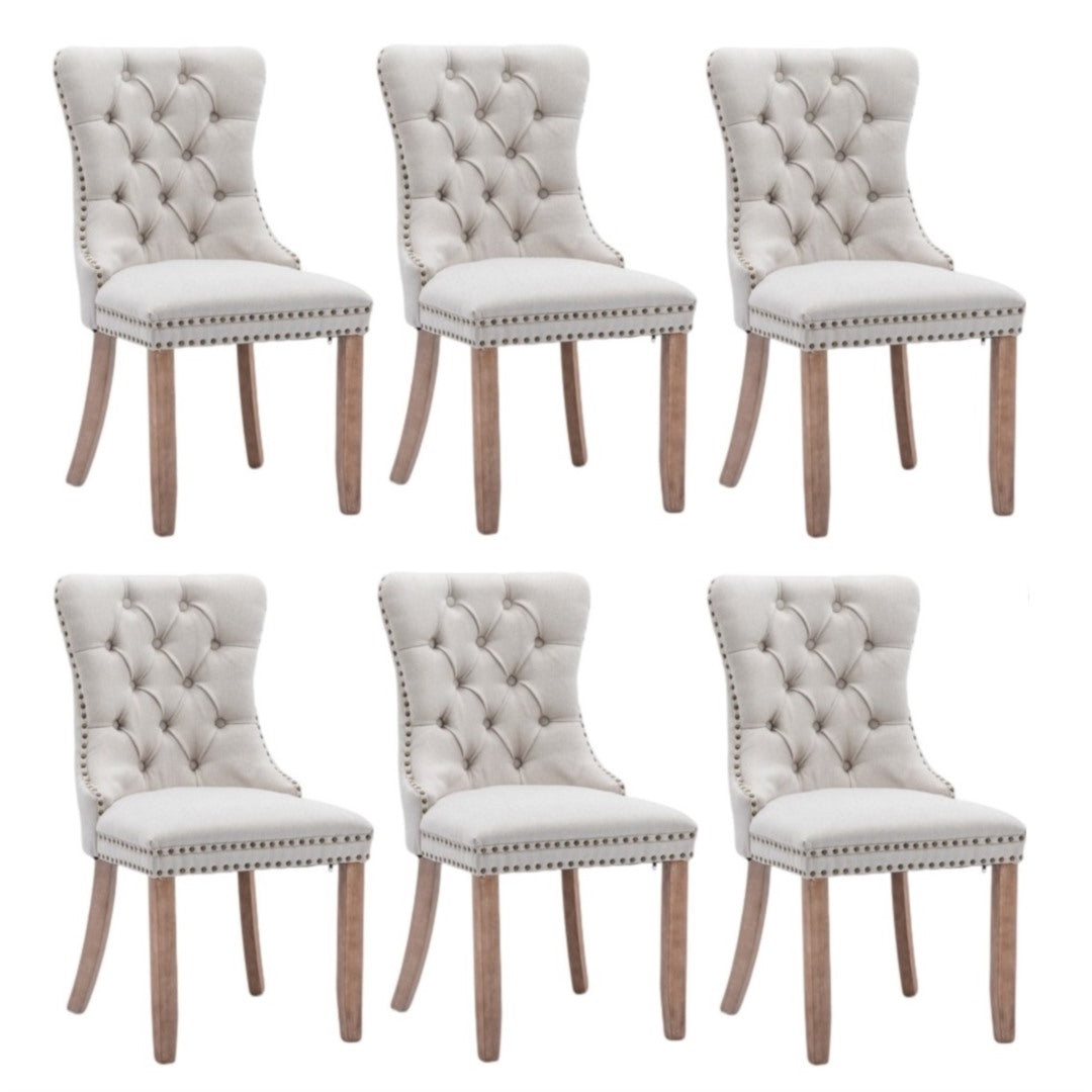 Aaden Fabric Recliner Chair Set of 6 – Beige