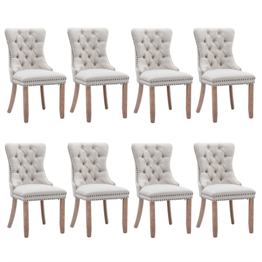 Aaden Fabric Recliner Chair Set of 8 – Beige