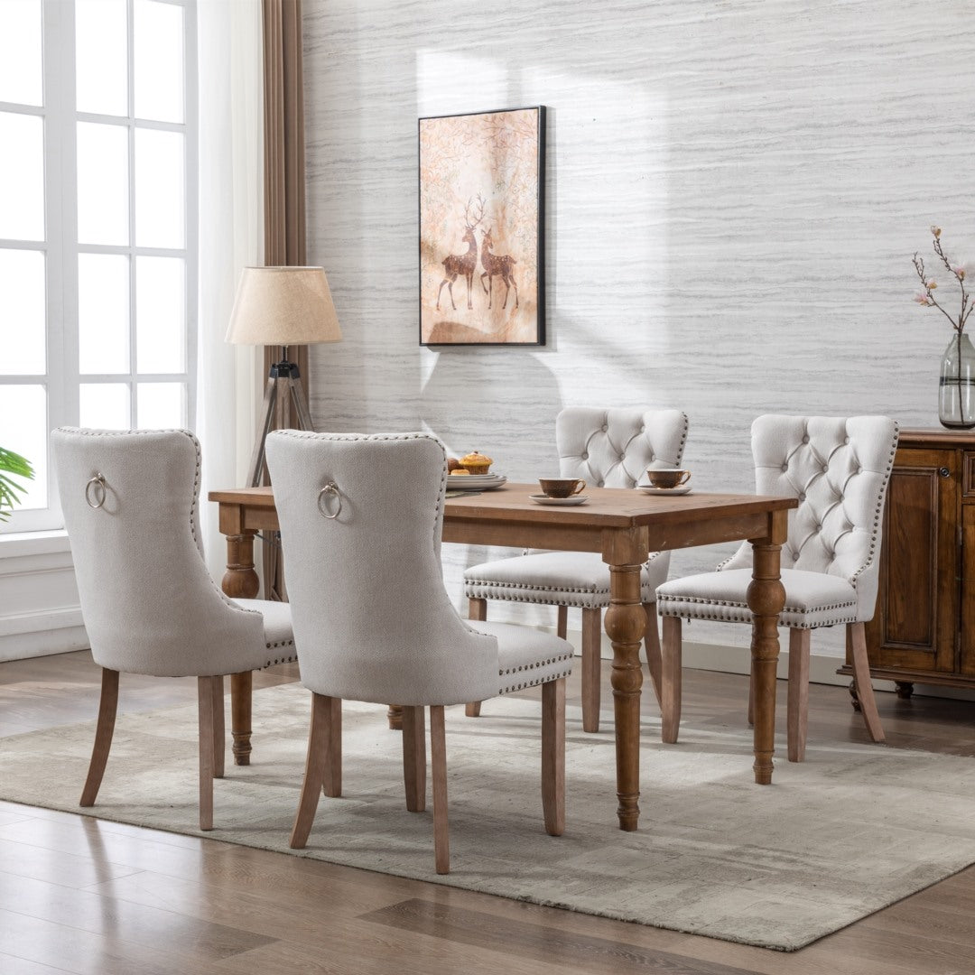 Aaden Fabric Recliner Chair Set of 8 – Beige