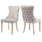 Sutton Velvet Dining Chair Set of 4 – Beige