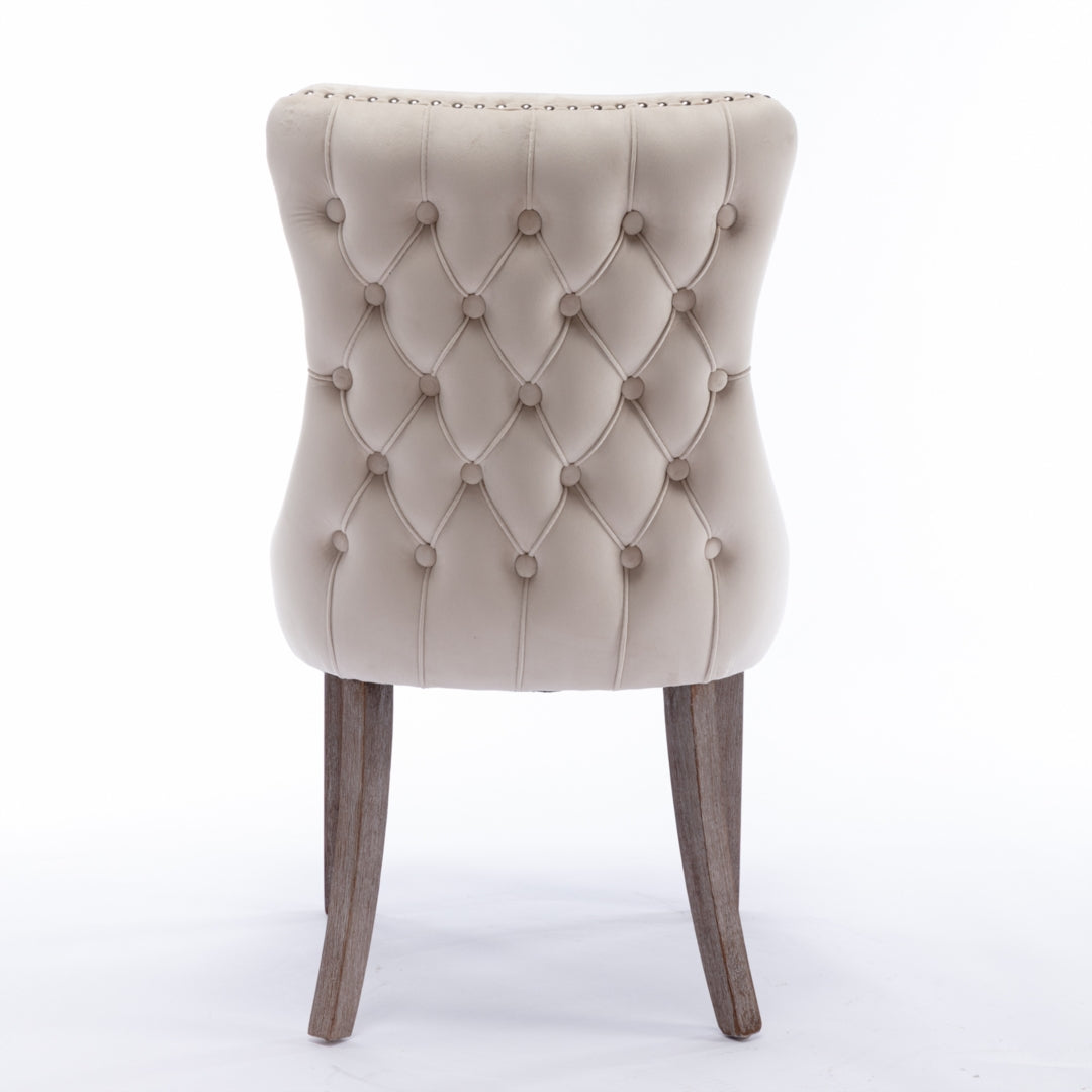 Sutton Velvet Dining Chair Set of 4 – Beige