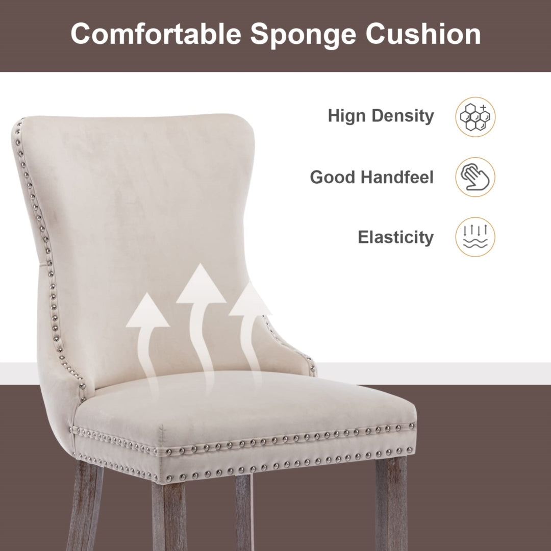Sutton Velvet Dining Chair Set of 4 – Beige