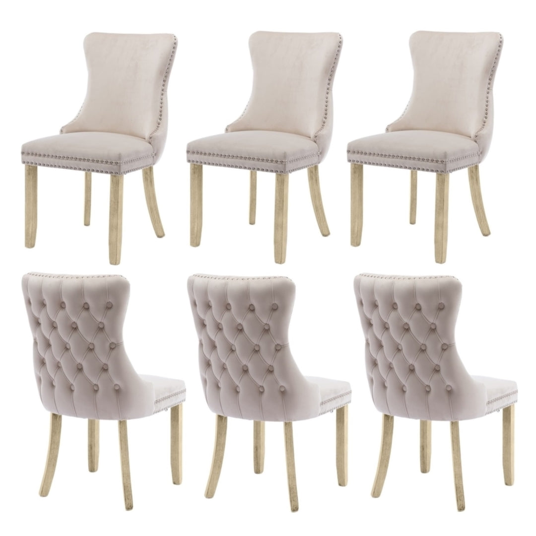 Sutton Velvet Dining Chair Set of 6 – Beige