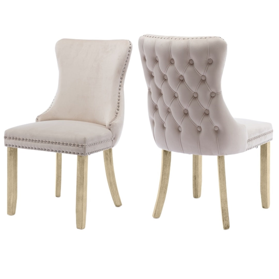Sutton Velvet Dining Chair Set of 6 – Beige