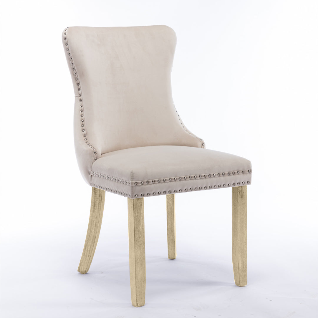 Sutton Velvet Dining Chair Set of 6 – Beige