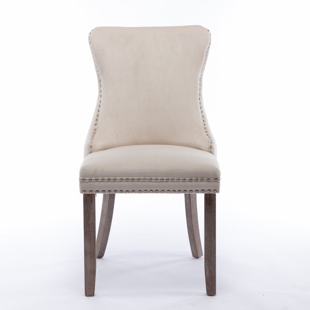 Sutton Velvet Dining Chair Set of 6 – Beige