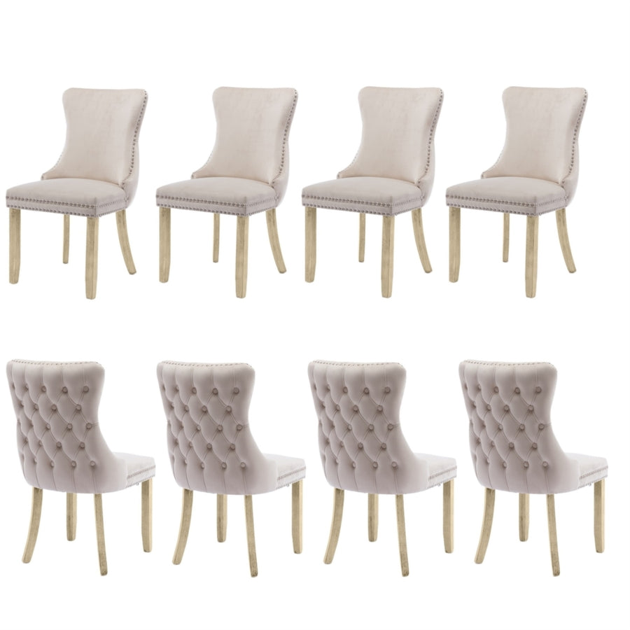 Sutton Velvet Dining Chair Set of 8 – Beige