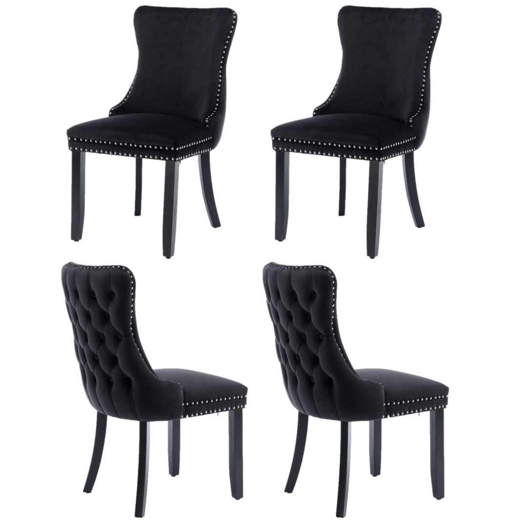 Tivoli Velvet Dining Chair Set of 4 – Black