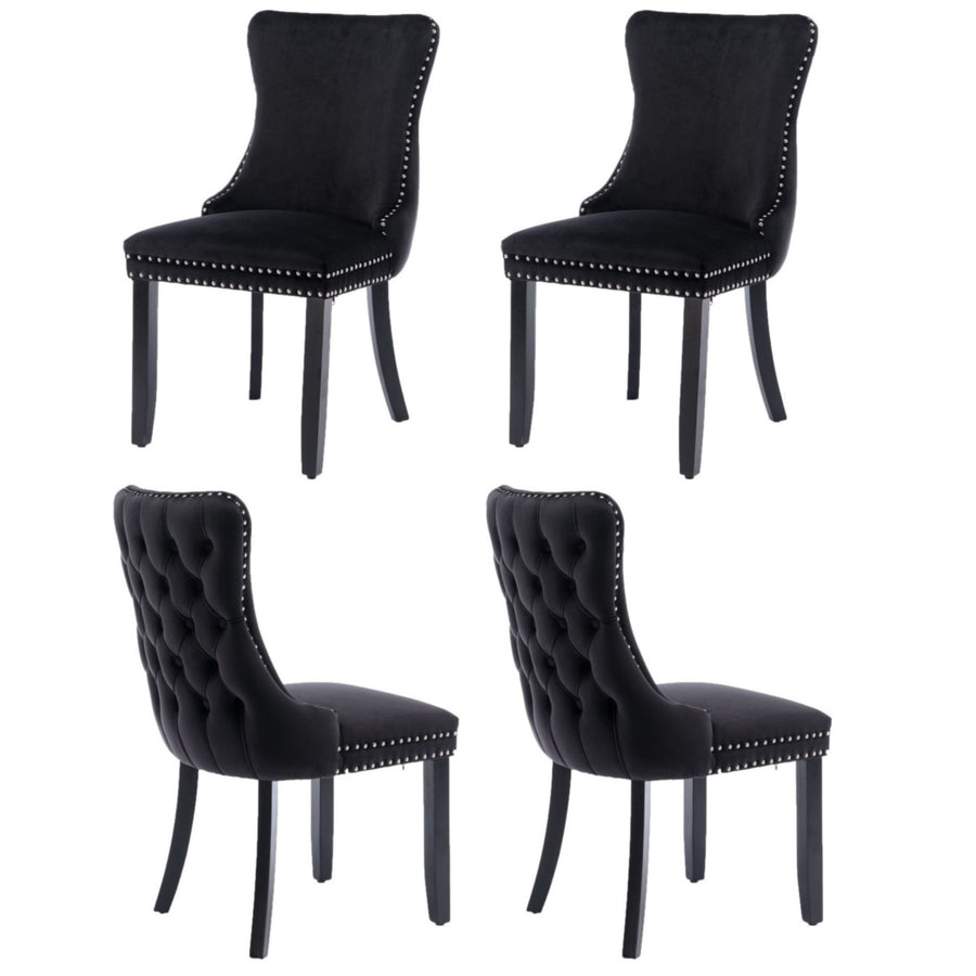 Tivoli Velvet Dining Chair Set of 4 – Black
