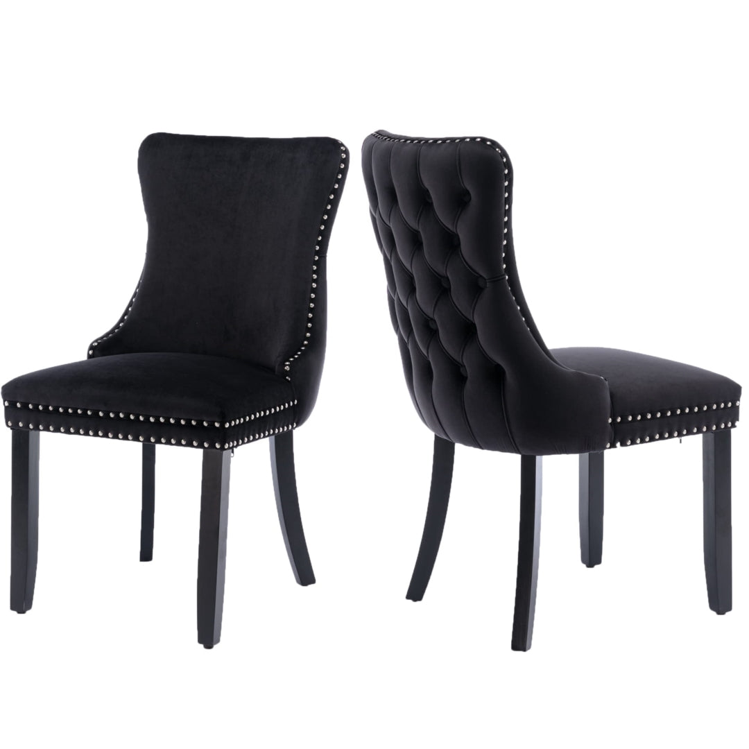 Tivoli Velvet Dining Chair Set of 4 – Black