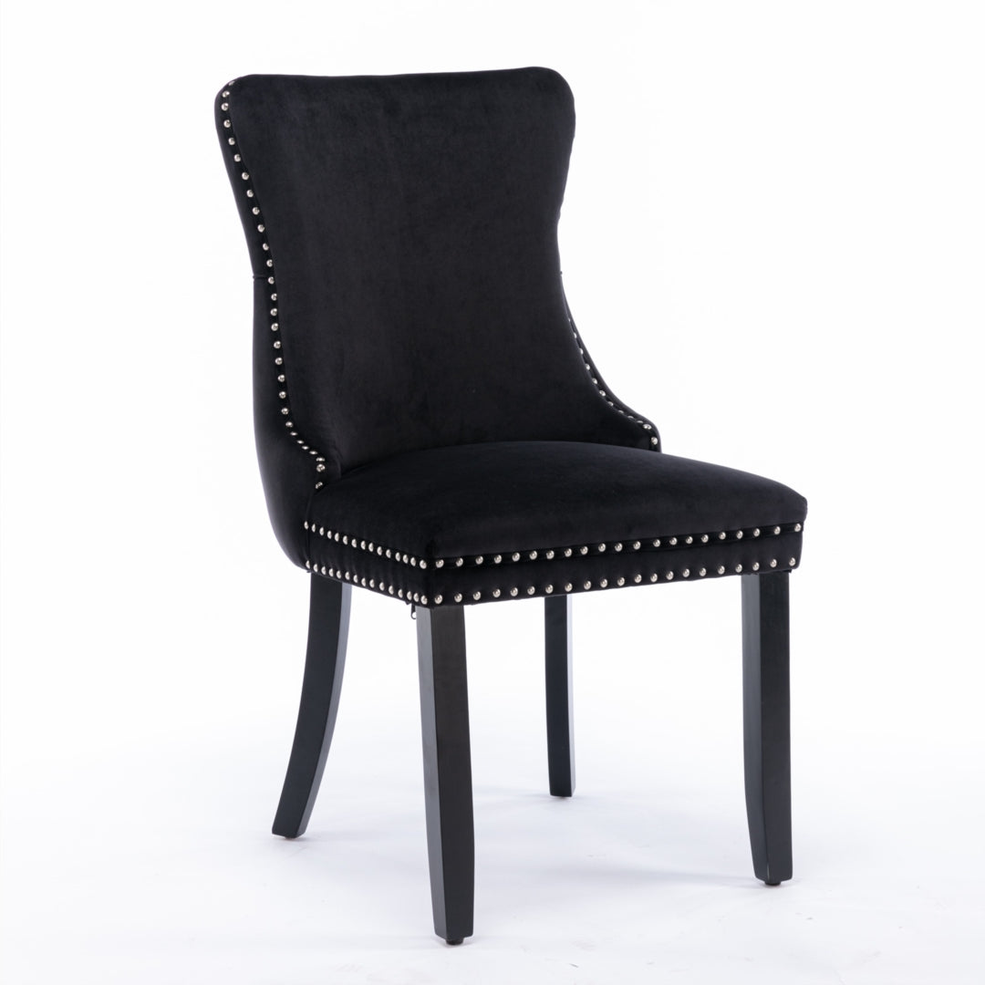 Tivoli Velvet Dining Chair Set of 4 – Black