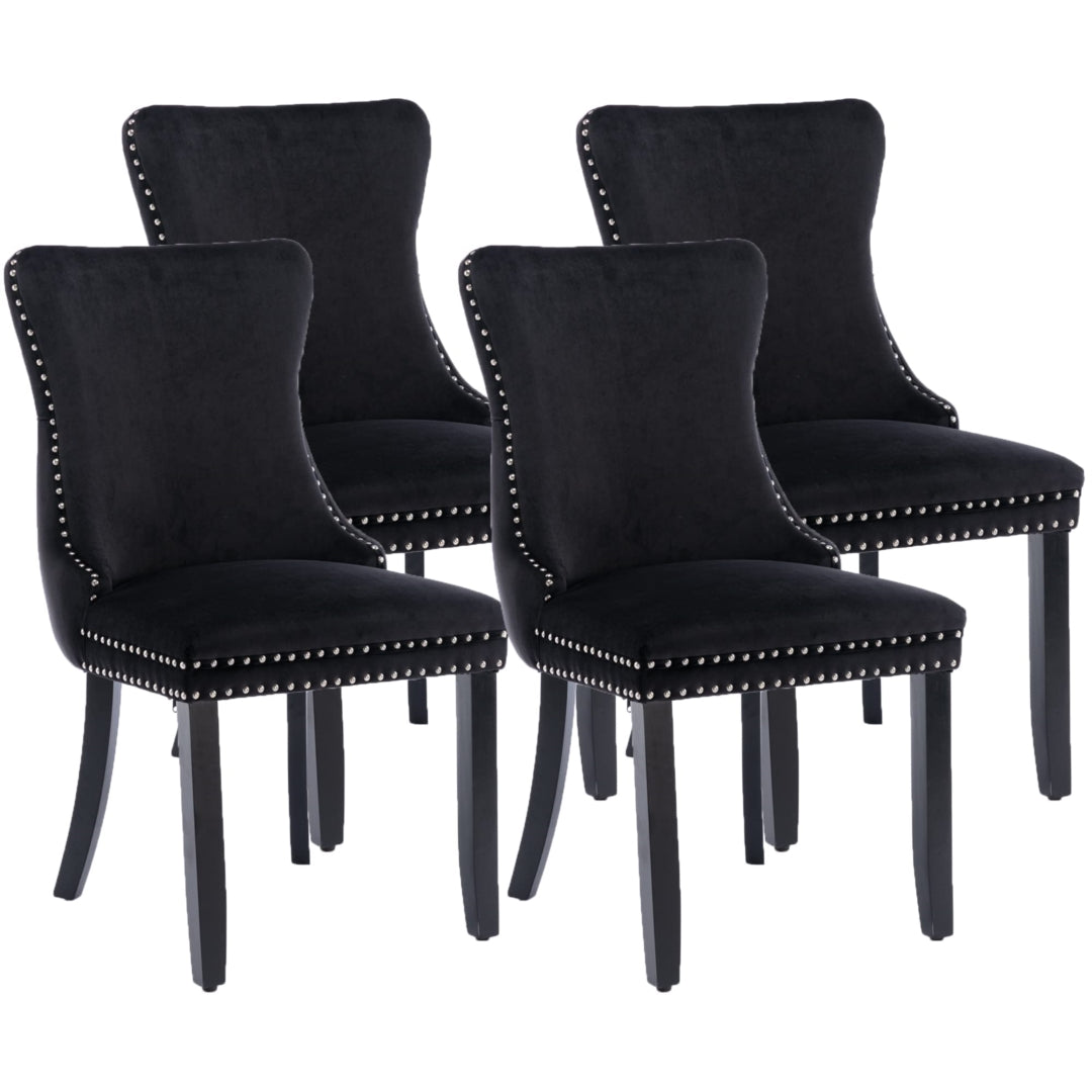 Tivoli Velvet Dining Chair Set of 4 – Black