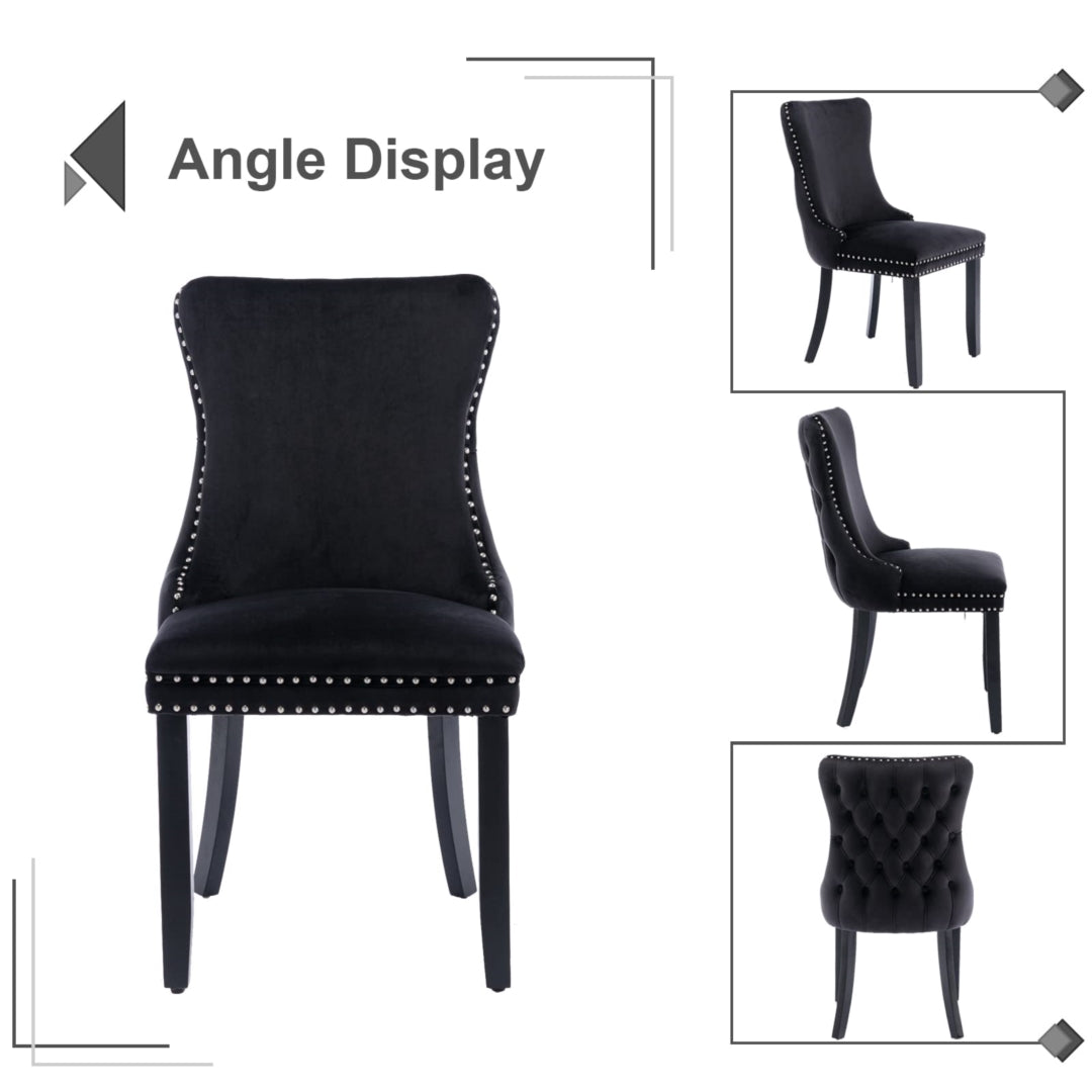 Tivoli Velvet Dining Chair Set of 4 – Black