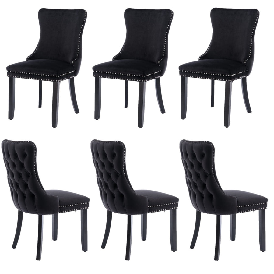 Tivoli Velvet Dining Chair Set of 6 – Black