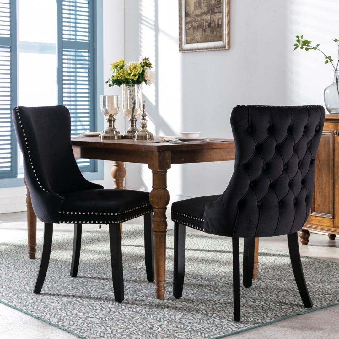 Tivoli Velvet Dining Chair Set of 6 – Black