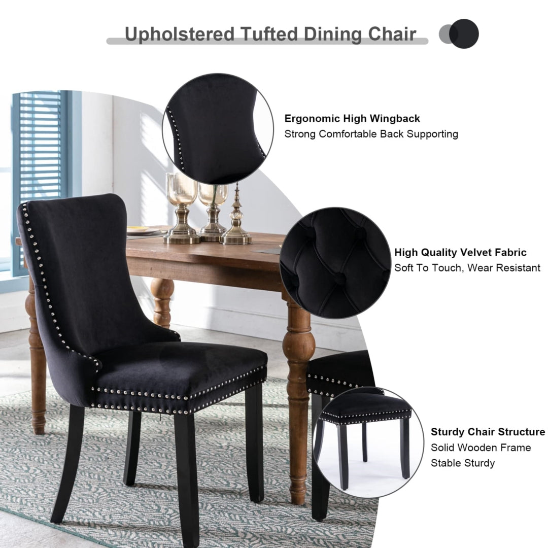 Tivoli Velvet Dining Chair Set of 6 – Black