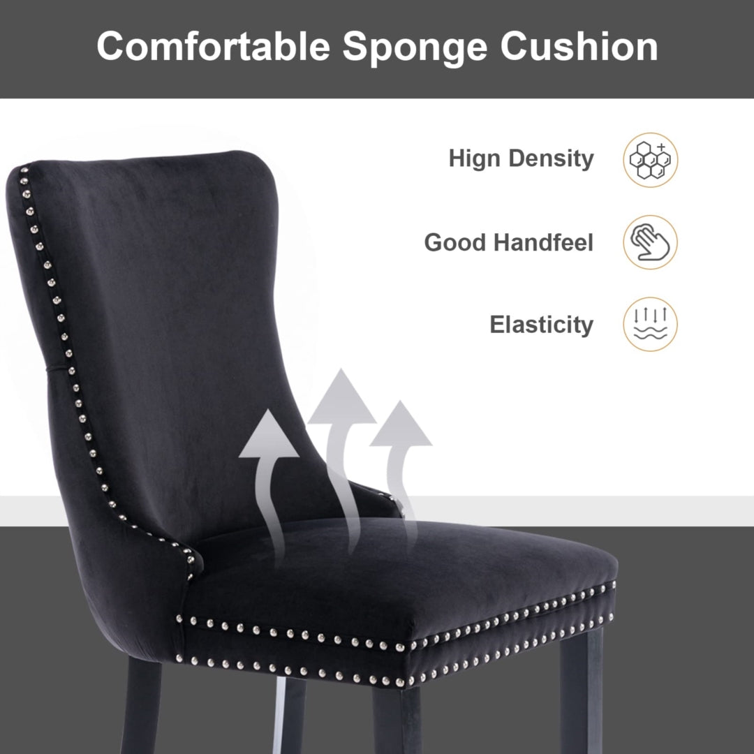 Tivoli Velvet Dining Chair Set of 6 – Black