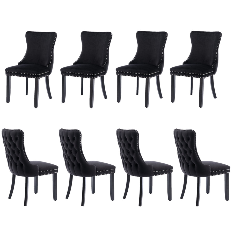 Tivoli Velvet Dining Chair Set of 8 – Black