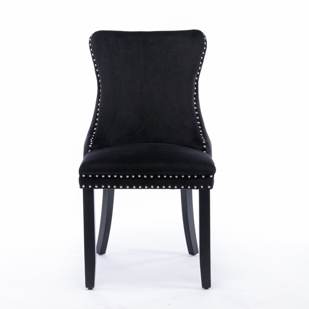 Tivoli Velvet Dining Chair Set of 8 – Black