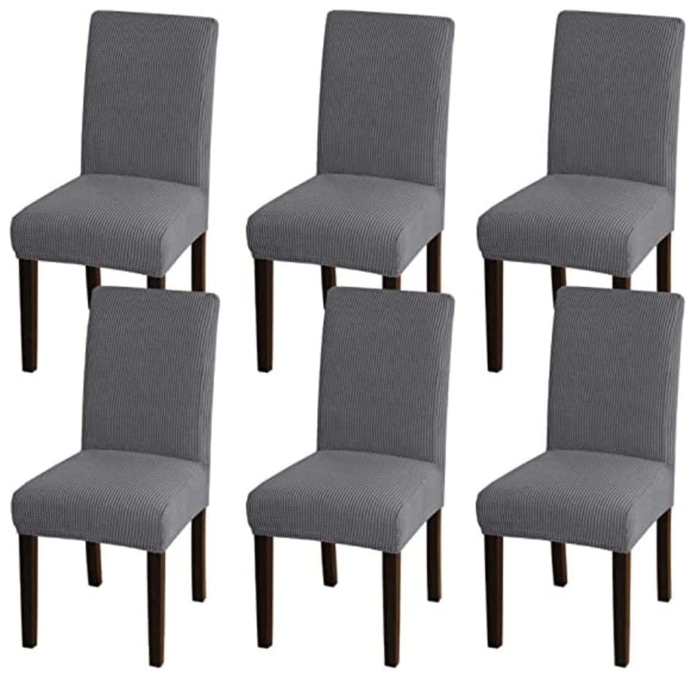 Monroe Fabric Dining Chair Cover Set – Silver