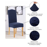 GOMINIMO 6pcs Dining Chair Slipcovers/ Protective Covers (Navy Blue)