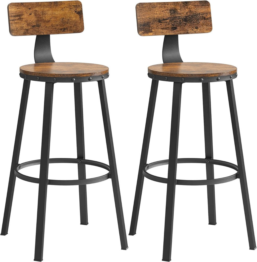 Tall Bar Stool Set of 2 – Brown