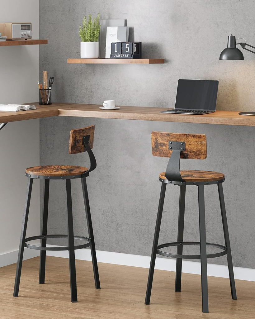 Tall Bar Stool Set of 2 – Brown