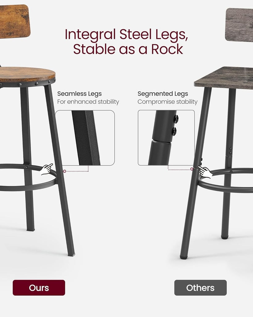 Tall Bar Stool Set of 2 – Brown