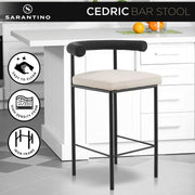Sarantino PU Leather Bar Stool – Black