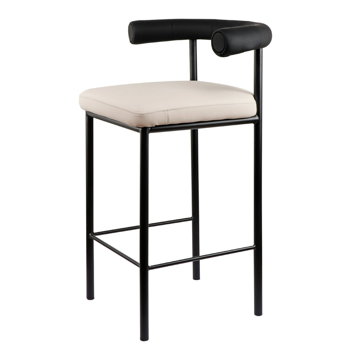 Sarantino PU Leather Bar Stool – Black