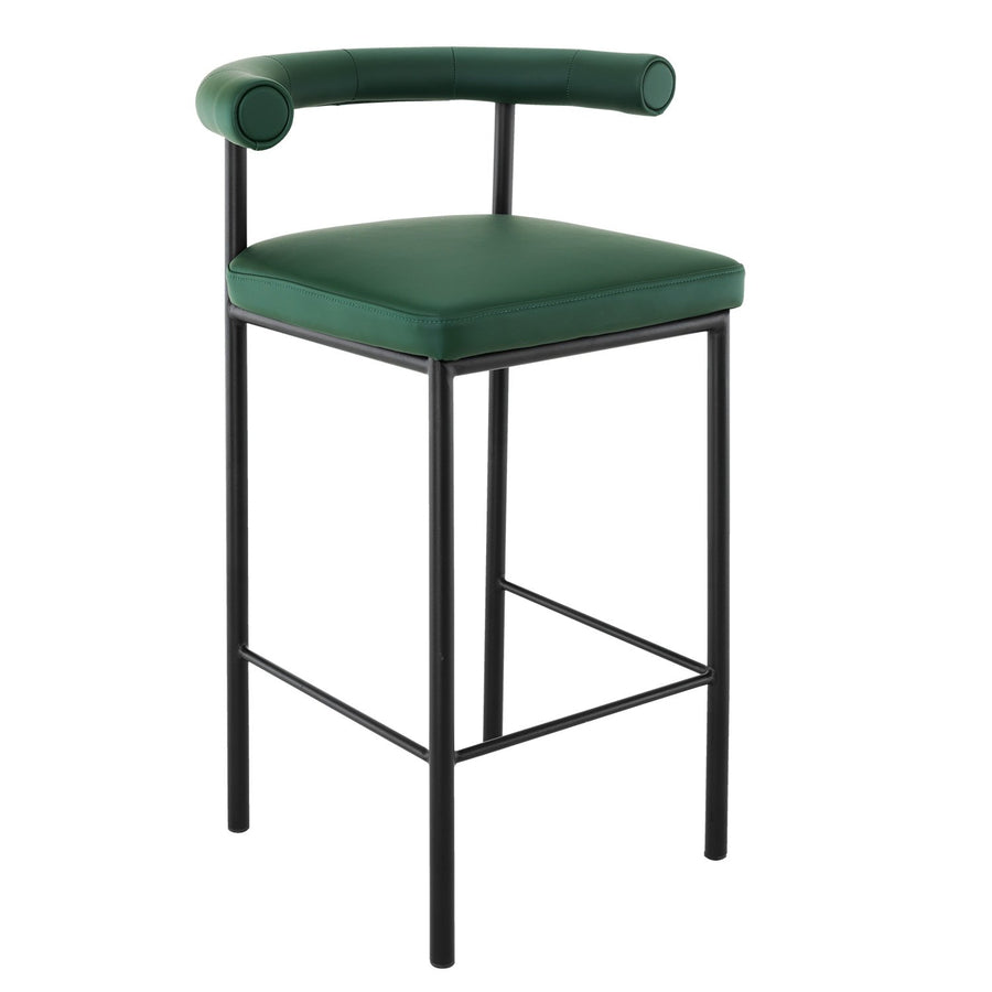 Sarantino PU Leather Bar Stool – Green