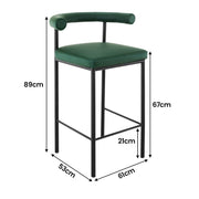 Sarantino PU Leather Bar Stool – Green