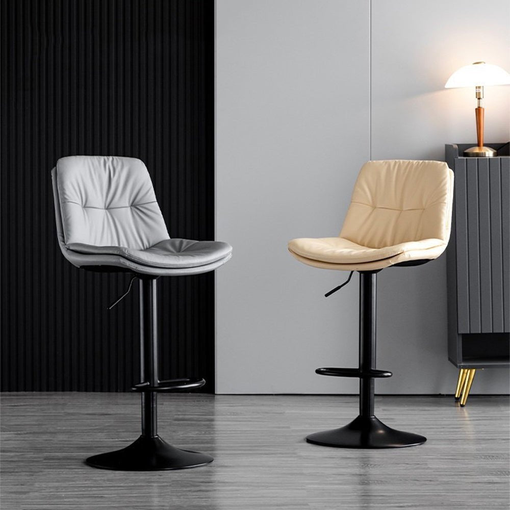 Ciro PU Leather Gas-Lift Swivel Bar Stool – Brown