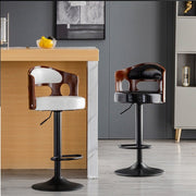 Sophisticated PU Leather Gas-Lift Swivel Bar Stool – Black