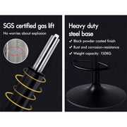 Sophisticated PU Leather Gas-Lift Swivel Bar Stool – Black