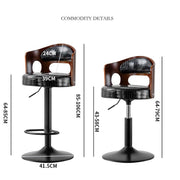 Sophisticated PU Leather Gas-Lift Swivel Bar Stool – Black