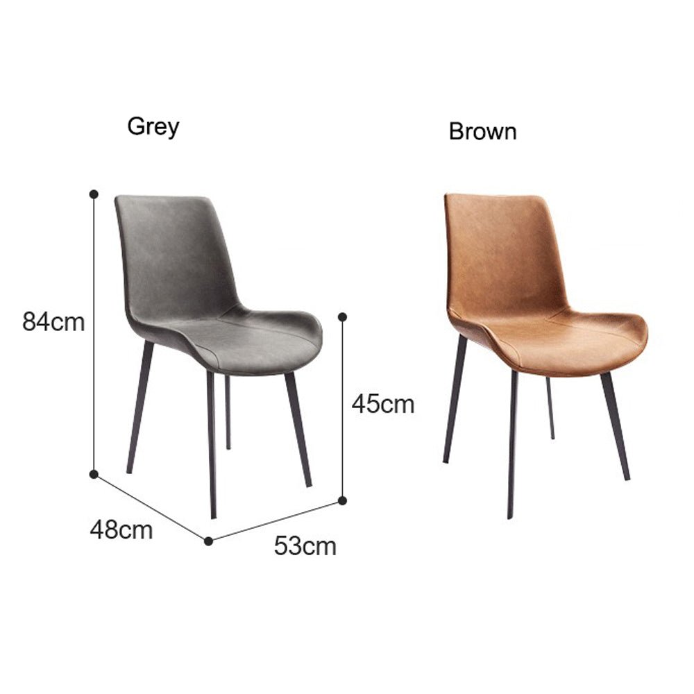 Minimal PU Leather Dining Chair – Brown