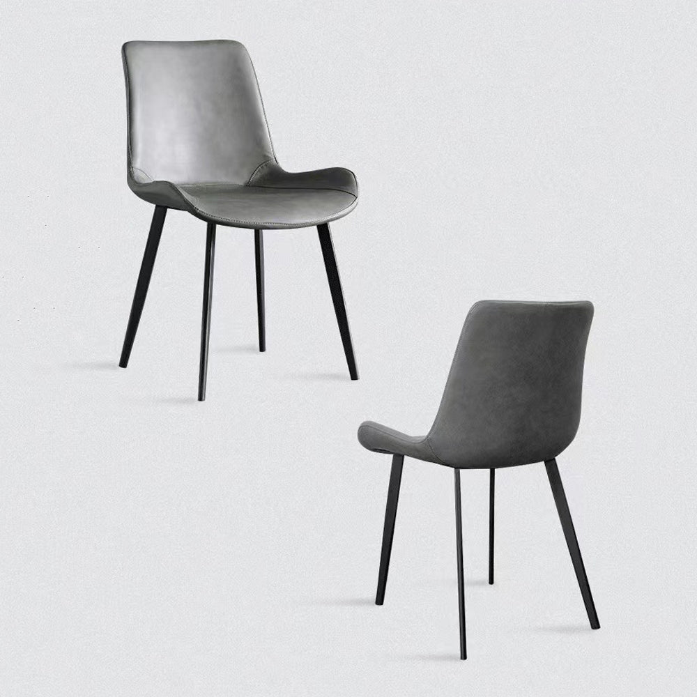 Minimal PU Leather Dining Chair – Grey