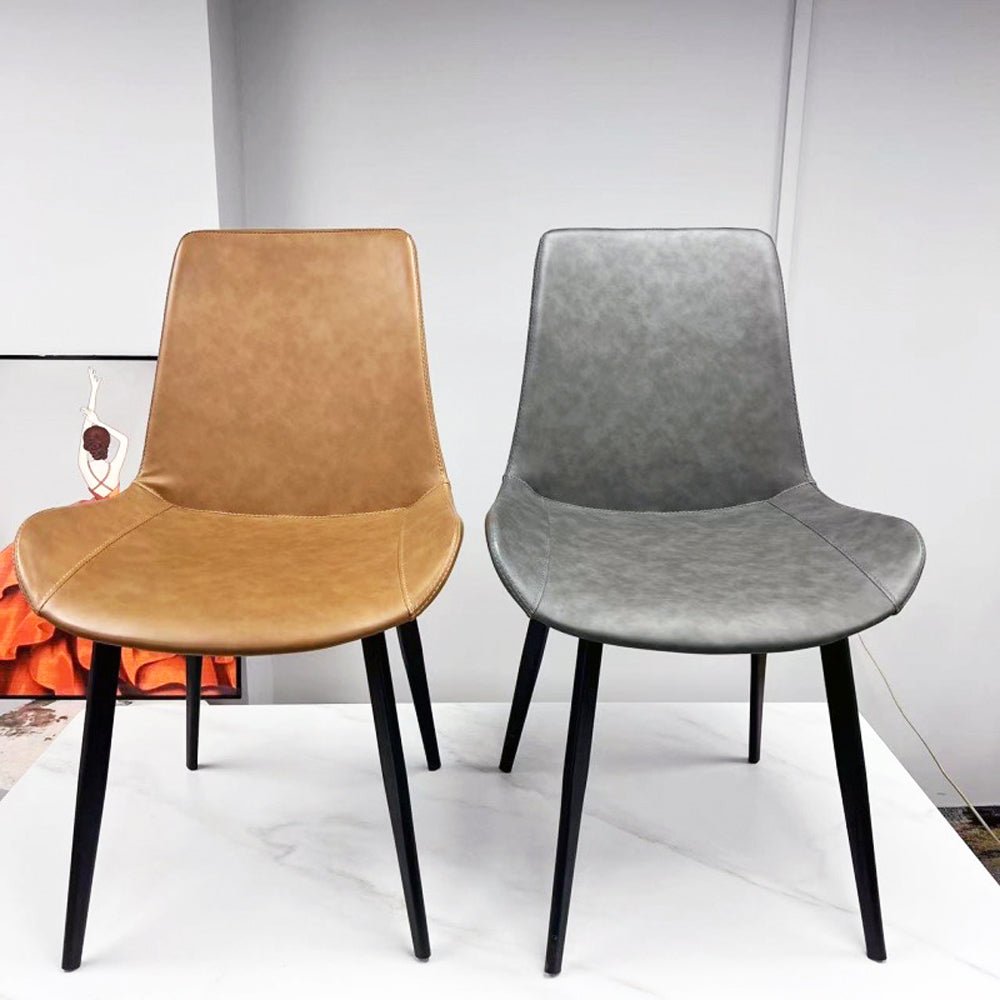 Minimal PU Leather Dining Chair – Grey