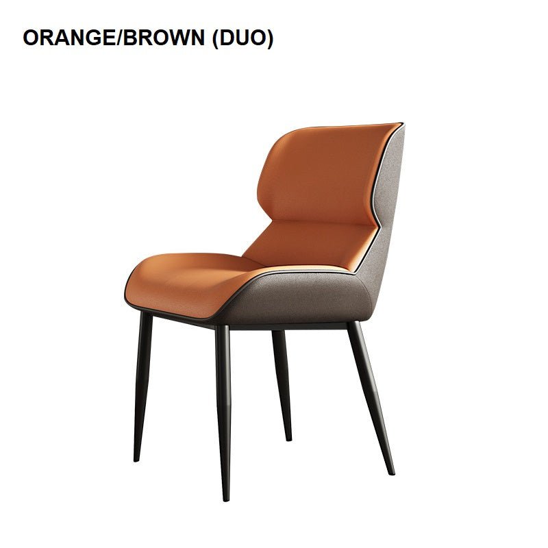 Dark PU Leather Dining Chair – Orange