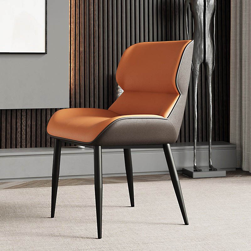 Dark PU Leather Dining Chair – Orange